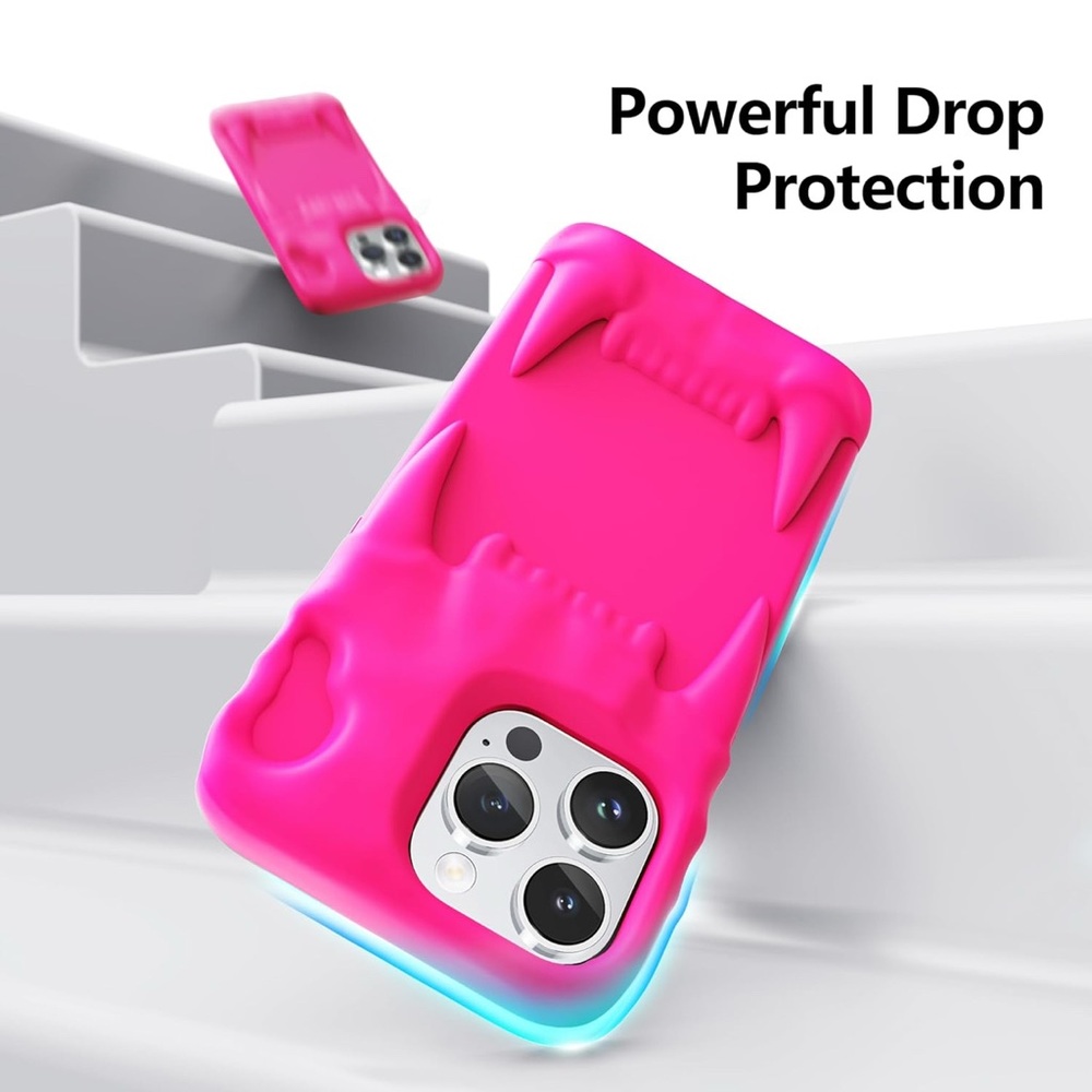 Vibrant Silicone Phone Case Set - Neon Pink, Yellow, and Gray - Picture 4 of 6